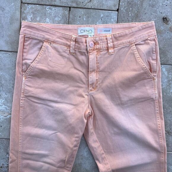 NWT CHINO by Anthropologie Relaxed Fit Pants Size 29 Sunwashed Orange Ankle - Picture 2 of 13